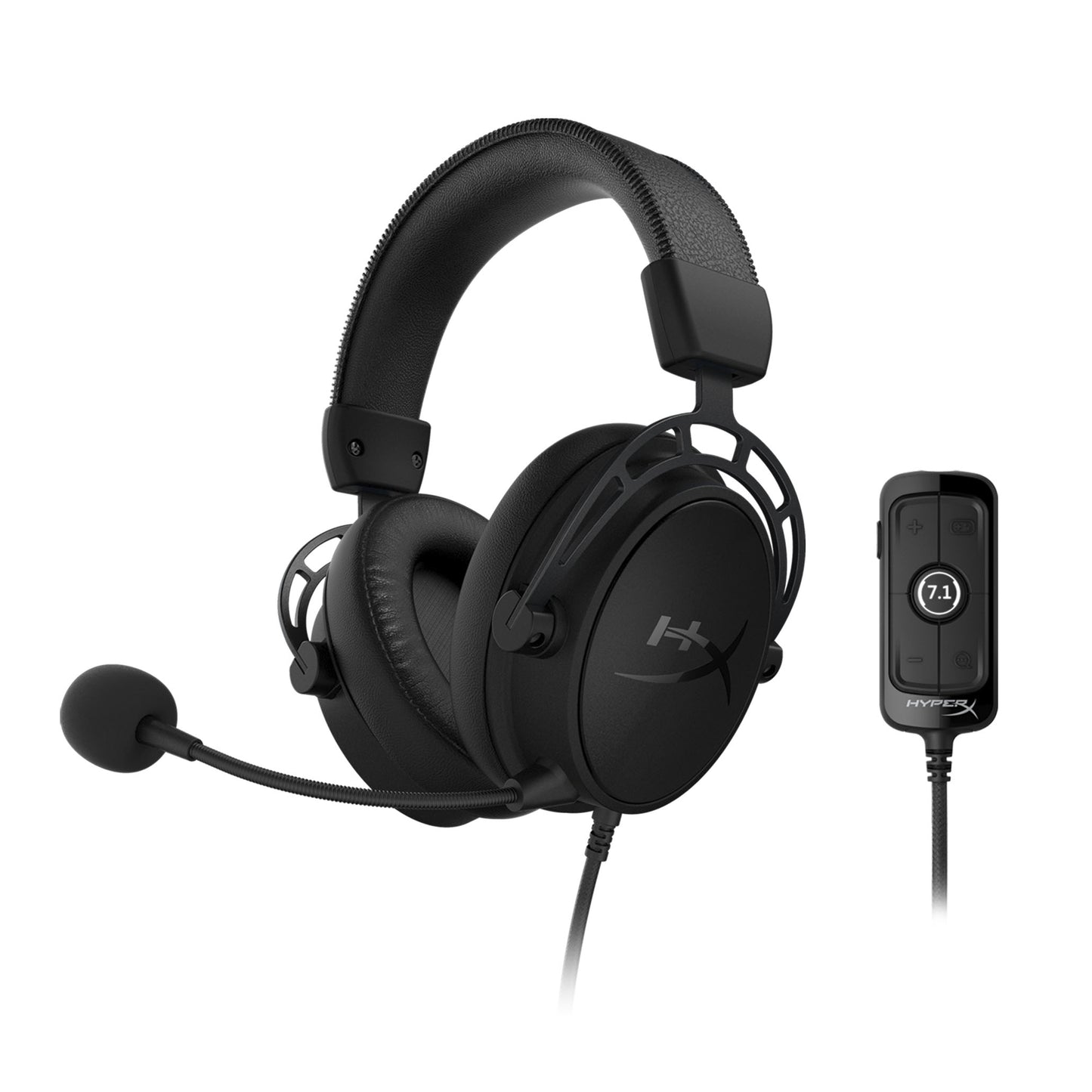 HyperX Cloud Alpha S - Gaming Headset (Black), HyperX virtual 7.1[1] surround sound, HyperX Dual Chamber Drivers, Game and chat audio balance