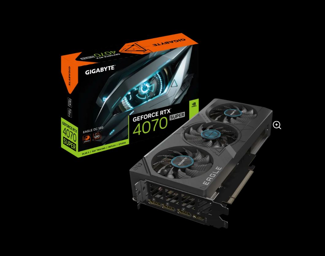 Gigabyte nVidia GeForce RTX 4070 Super EAGLE OC 12GD GDDR6X Video Card, PCI-E 4.0,7168 CUDA Cores, RGB Fusion 3x DP 1.4a, 1x HDMI 2.1a