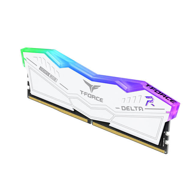 T-Force Delta RGB, White, DDR5, 6000MHz, 32GB Kit(2 x 16GB), U-DIMM, CL30, 1.35V, Limited Lifetime Warranty