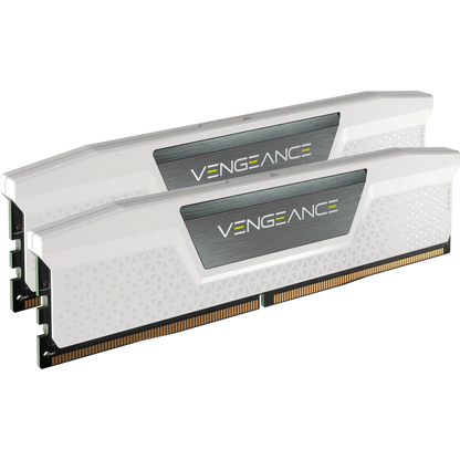 DDR5, 6000MT/s 64GB 2x32GB DIMM, Unbuffered, 40-40-40-77, Std PMIC, XMP 3.0, VENGEANCE DDR5 White Heatspreader, 1.35V