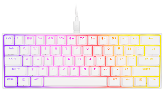 K65 RGB MINI 60% mechanical gaming keyboard, CHERRY MX SPEED, WHITE