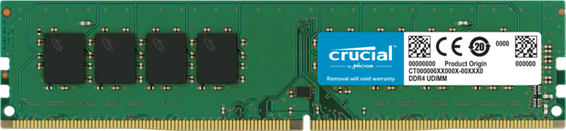 Crucial 32GB (1x32GB) DDR4 UDIMM 3200MHz CL22 1.2V Dual Ranked Desktop PC Memory RAM