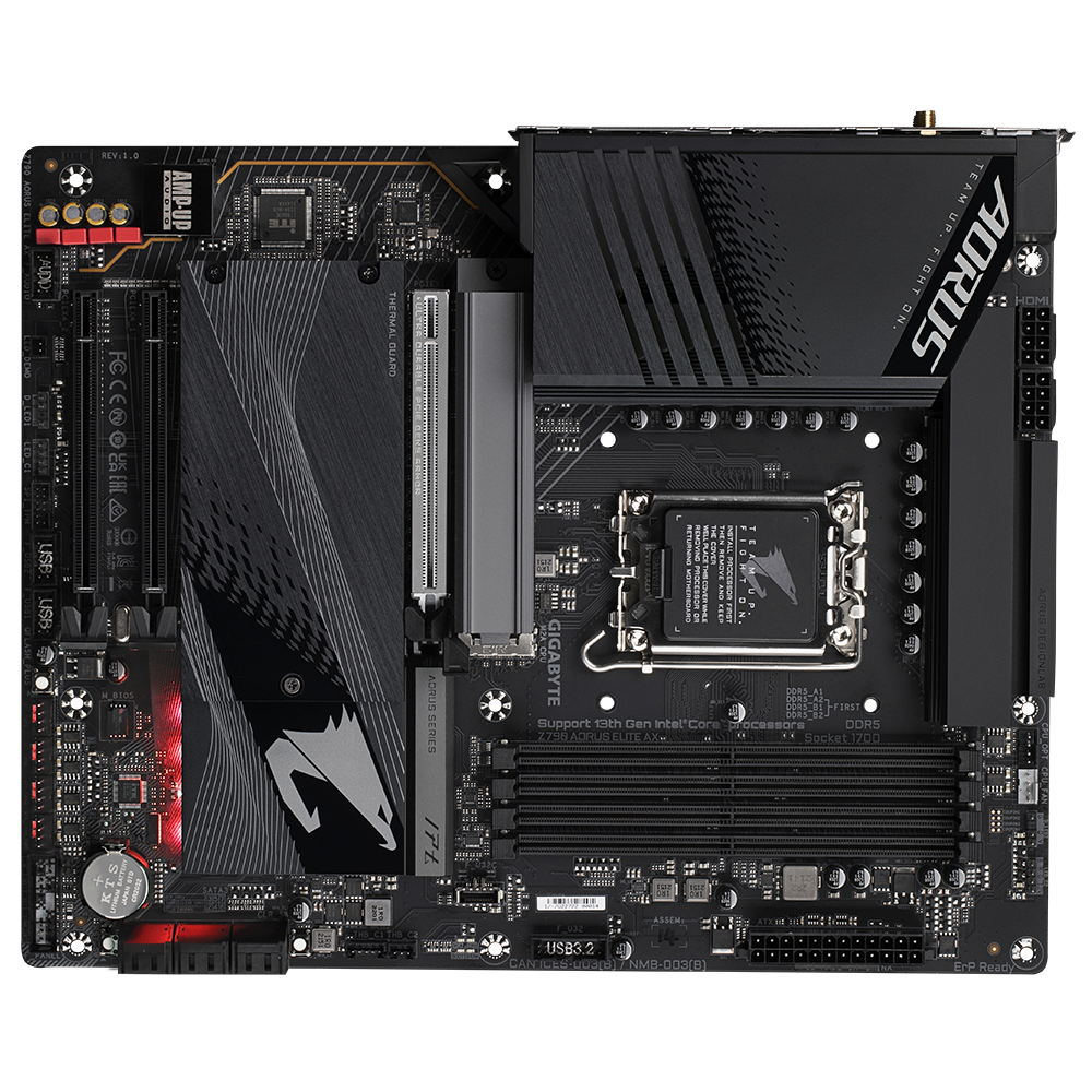 Z790 AORUS ELITE AX/INTEL LGA1700/ATX/4x DDR5 up to 192GB/7600MHz/PCIe 5.0 x1 4.0 x1 3.0 x1/M.2 x4