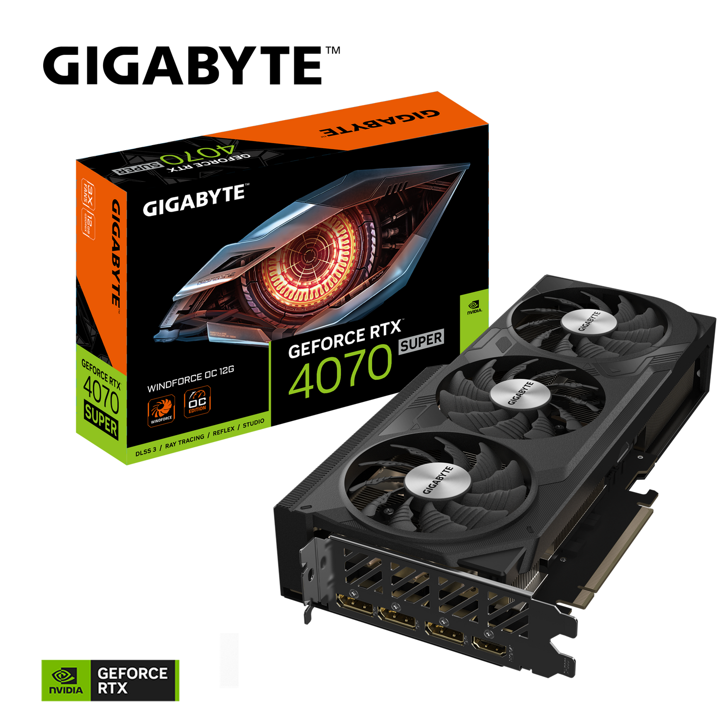 Nvidia GeForce RTX 4070 SUPER WINDFORCE OC 12G GDDR6X 192 bit/2505MHz/PCI-E 4.0/Max Res 7680x4320/3x DP 1.4a & 1x HDMI 2.1a