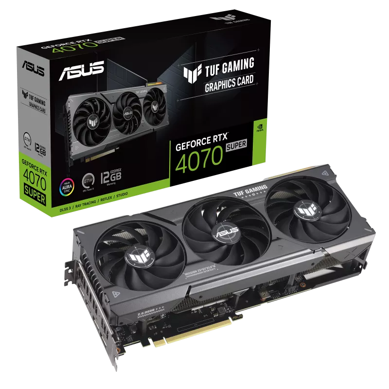 ASUS TUF Gaming GeForce RTX 4070 SUPER 12GB GDDR6X 192 bit/2505MHz/PCI-E 4.0/Max Res 7680x4320/3x DP 1.4a & 1x HDMI 2.1a