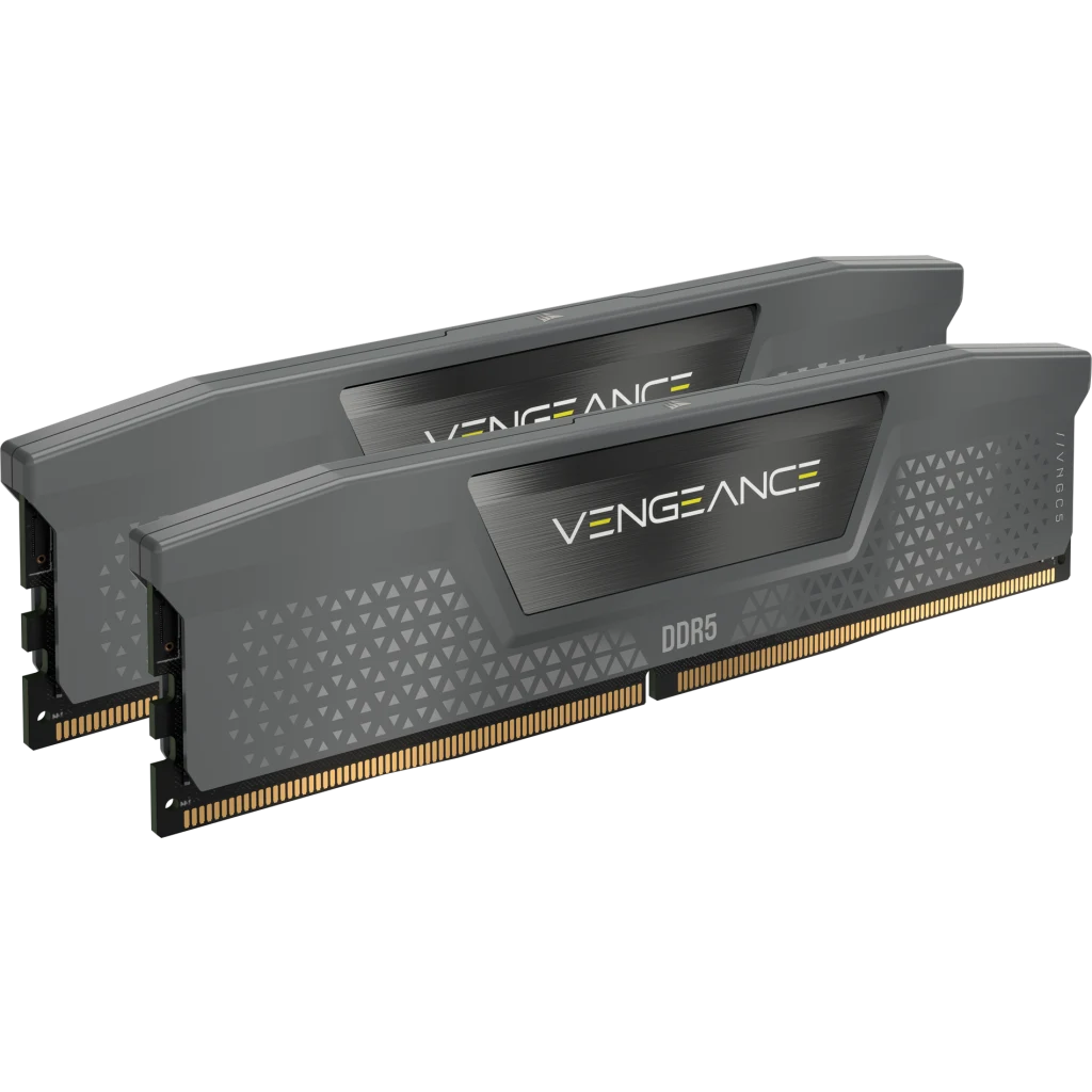 DDR5, 6000MT/s 64GB 2x32GB DIMM, Unbuffered, 40-40-40-77, Std PMIC, AMD EXPO, VENGEANCE DDR5 Cool Grey Heatspreader, 1.35V