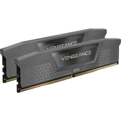 DDR5, 6000MT/s 64GB 2x32GB DIMM, Unbuffered, 40-40-40-77, Std PMIC, AMD EXPO, VENGEANCE DDR5 Cool Grey Heatspreader, 1.35V