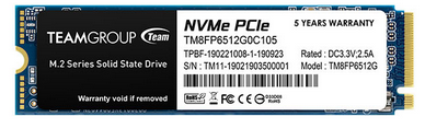 MP33, PCIe Gen3x4, M.2 2280, 512B, Read Up to 1700MB/s, Write Up to 1400MB/s, 5 Years Limited Warranty