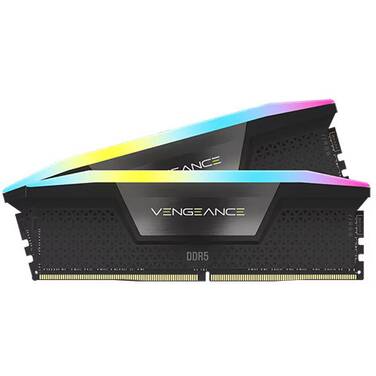 DDR5, 7000MT/s 32GB 2x16GB DIMM, Unbuffered, 40-52-52-114, Std PMIC, XMP 3.0, VENGEANCE RGB DDR5 Black Heatspreader