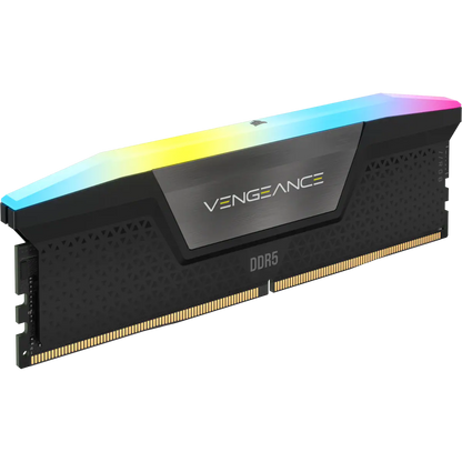 CORSAIR VENGEANCE RGB DDR5, 6200MHz 32GB 2x16GB DIMM, Unbuffered, 36-39-39-76, STD PMIC, XMP 3.0, Black Heatspreader, Black PCB, 1.3V