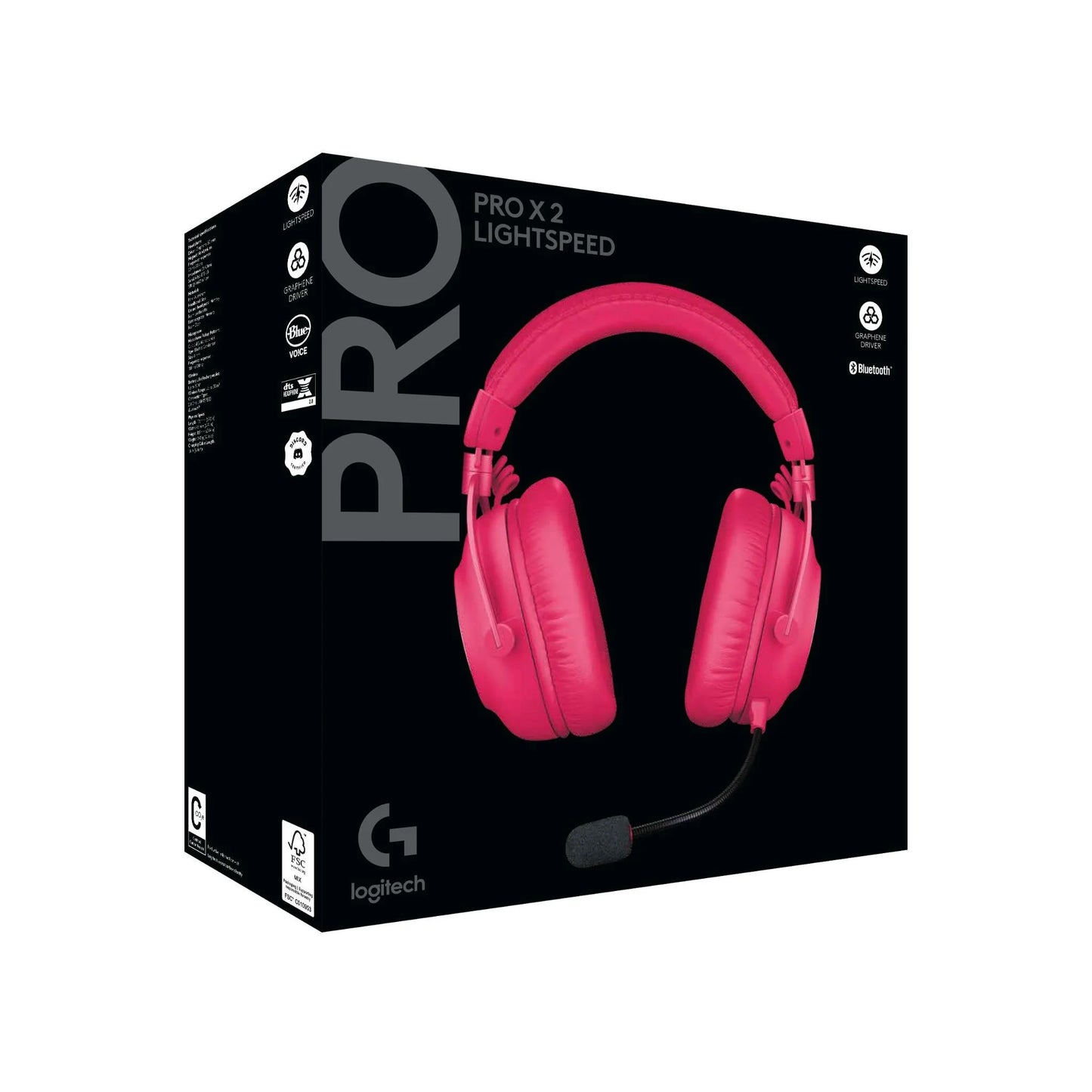 Logitech G PRO X 2 LIGHTSPEED Wireless Gaming  Headset Magenta