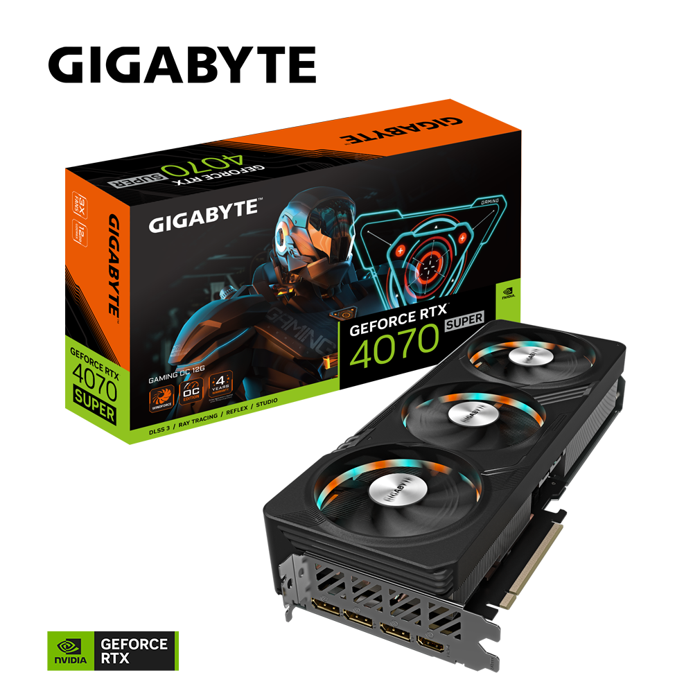 Nvidia GeForce RTX 4070 SUPER GAMING OC 12G GDDR6X 192 bit/2565MHz/PCI-E 4.0/Max Res 7680x4320/3x DP 1.4a & 1x HDMI 2.1a