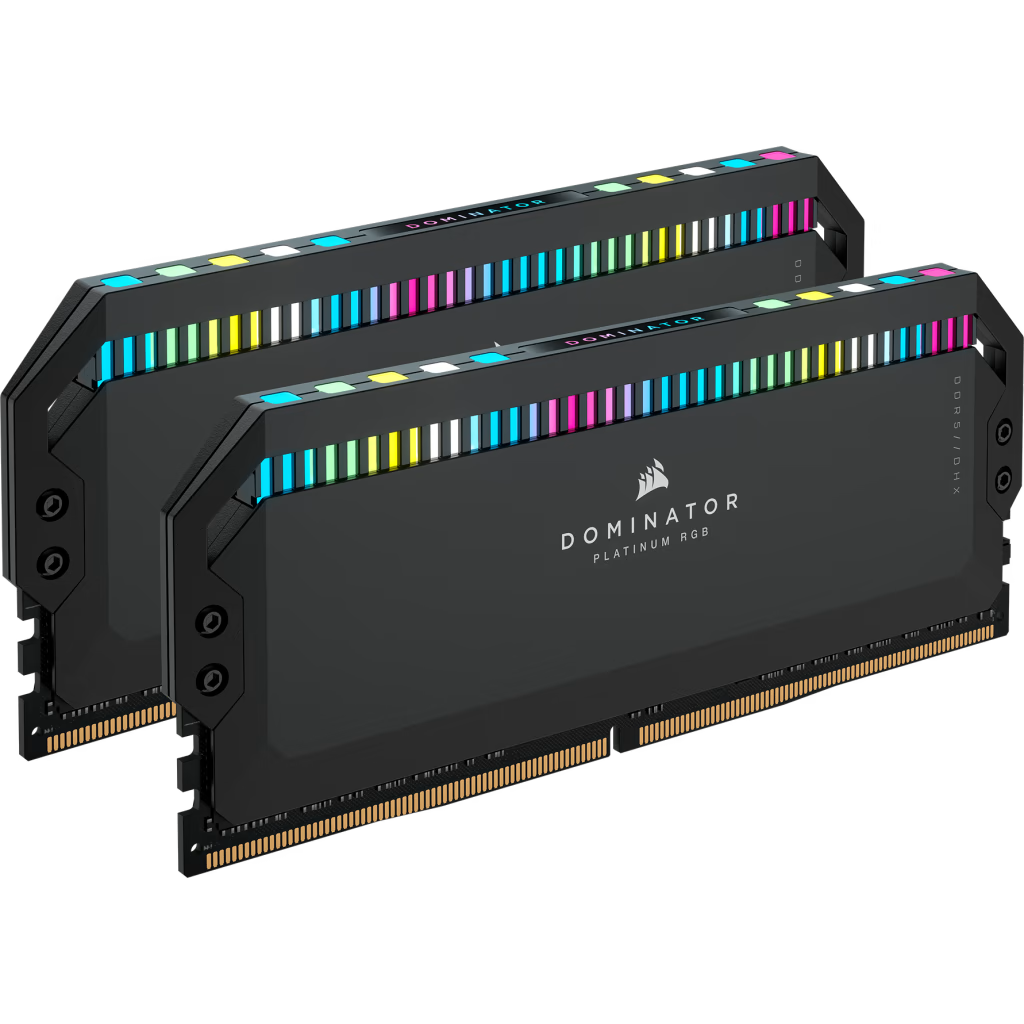 CORSAIR DOMINATOR PLATINUM RGB DDR5 32GB (2x16GB) DDR5 7800 (PC5-62400) C36 1.45V Intel XMP Memory - Black