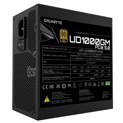 UD1000GM PG5 V2/Fully modular/1000W/ATX v3.0/150 x 140 x 86 mm/Gold 80PLUS/Support PCIe Gen 5.0