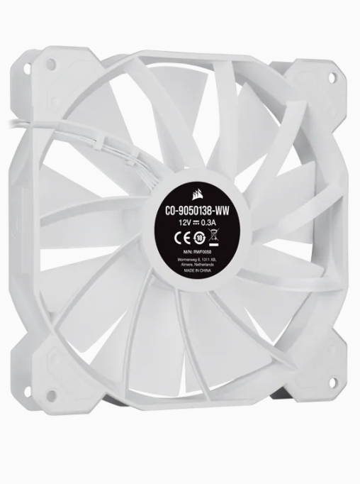 White SP140 RGB ELITE, 140mm RGB LED Fan with AirGuide, Single Pack