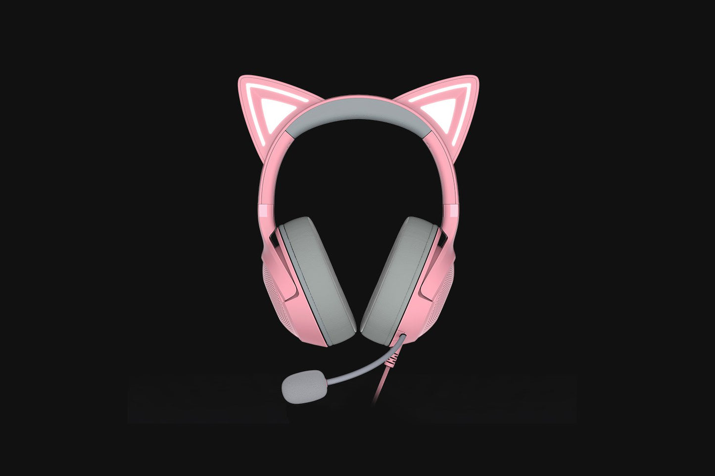 Razer Kraken Kitty V2-USB Headset with RGB Kitty Ears-Quartz Edition-FRML Packaging