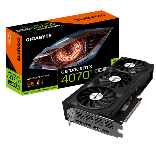 Nvidia GeForce RTX 4070 TI SUPER WINDFORCE OC 16G 256 bits/2625MHz/PCI-E 4.0/Max Res 7680x4320/3x DP 1.4a & 1x HDMI 2.1a