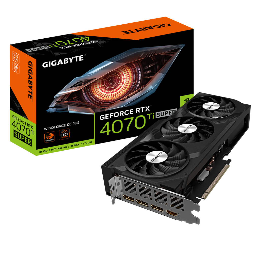 Nvidia GeForce RTX 4070 TI SUPER WINDFORCE OC 16G 256 bits/2625MHz/PCI-E 4.0/Max Res 7680x4320/3x DP 1.4a & 1x HDMI 2.1a