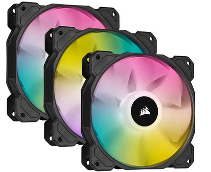 Corsair AF ELITE Series, AF120 RGB ELITE Black, 120mm Fluid Dynamic with AirGuide, 3 Pack with Lightng Node Core XT Fan Kit