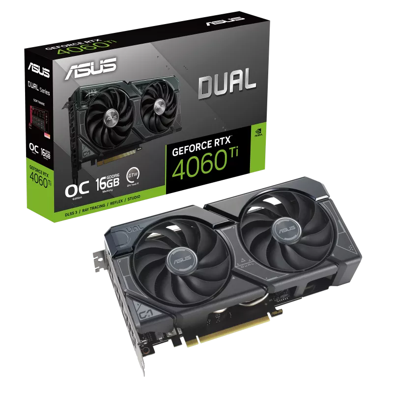 NVIDIA, ASUSDUAL RTX4060TI O16G, OC, 16G GDDR6X, DP, HDMI