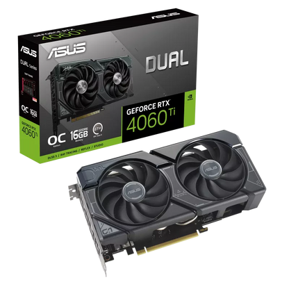 NVIDIA, ASUSDUAL RTX4060TI O16G, OC, 16G GDDR6X, DP, HDMI