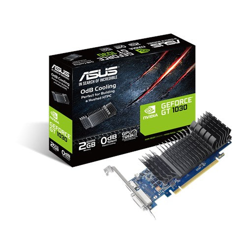 NVIDIA ASUS GeForce GT 1030 2GB GDDR5 low profile graphics card for silent HTPC build (with I/O port brackets)