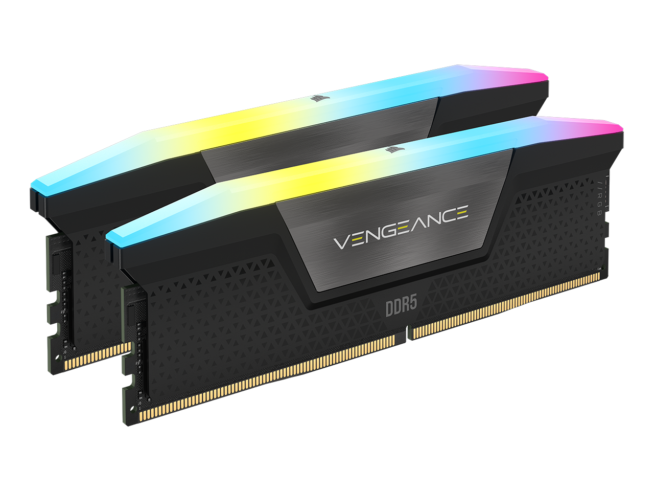 DDR5, 6000MT/s 32GB 2x16GB DIMM, Unbuffered, 36-44-44-96, Std PMIC, XMP 3.0, VENGEANCE RGB DDR5 Black Heatspreader, Black PCB, 1.4V