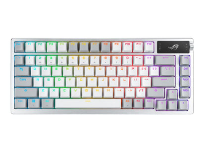 ASUS ROG AZOTH/NXSM/PBT/WHT Gaming Keyboard, OLED Display, NX Storm Switch, 75 Keys, Tri-mode Connection, White