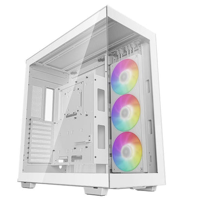 DeepCool CH780 White Panoramic Tempered Glass ATX Case, 1 x Pre-Installed Fans, GPU up to 480mm, USB3.0×4, Audio×1, Type-C×1