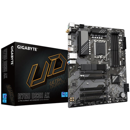 Gigabyte B760 DS3H AX Intel LGA 1700 ATX Motherboard, 4x DDR5 ~128GB, 5x PCI-E x16, 2x M.2, 4x SATA,  1x USB 3.2, 1x USB-C, 4x USB 2.0