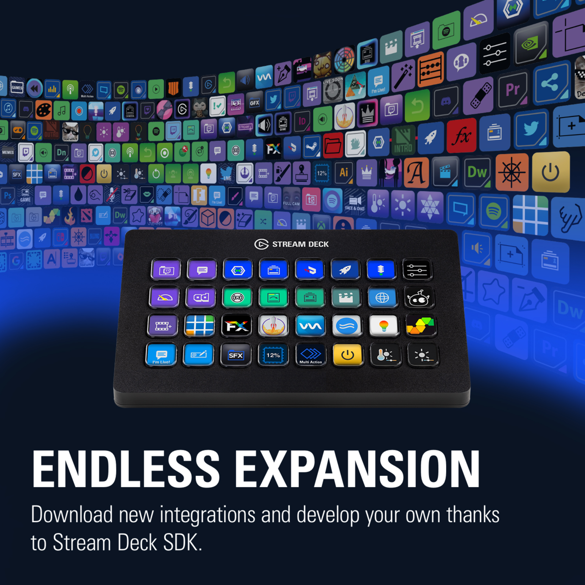 Elgato Stream Deck XL - Advanced Stream Control with 32 customizable LCD keys for Windows 10 and macOS 10.13 or later