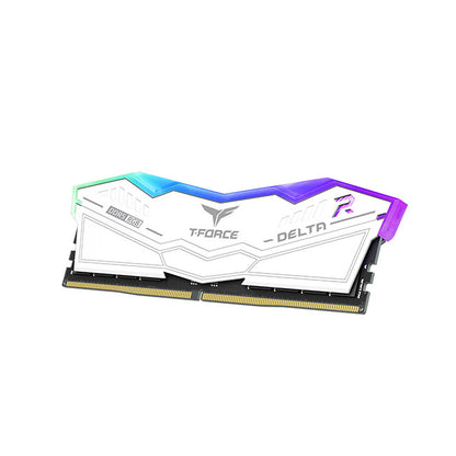 T-Force Delta RGB, White, DDR5, 6000MHz, 32GB Kit(2 x 16GB), U-DIMM, CL30, 1.35V, Limited Lifetime Warranty