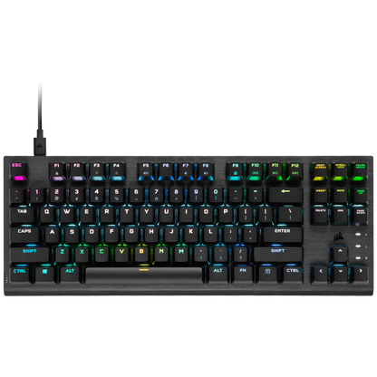 CORSAIR K60 PRO TKL RGB Optical-Mechanical Gaming Keyboard, Backlit RGB LED, CORSAIR OPX, Black