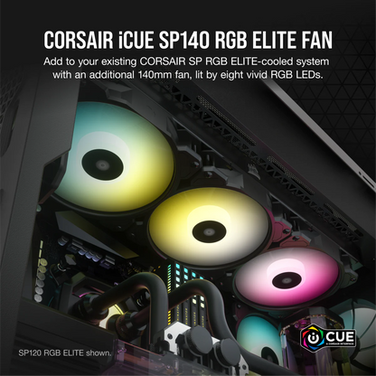 SP140 RGB ELITE, 140mm RGB LED Fan with AirGuide, Single Pack