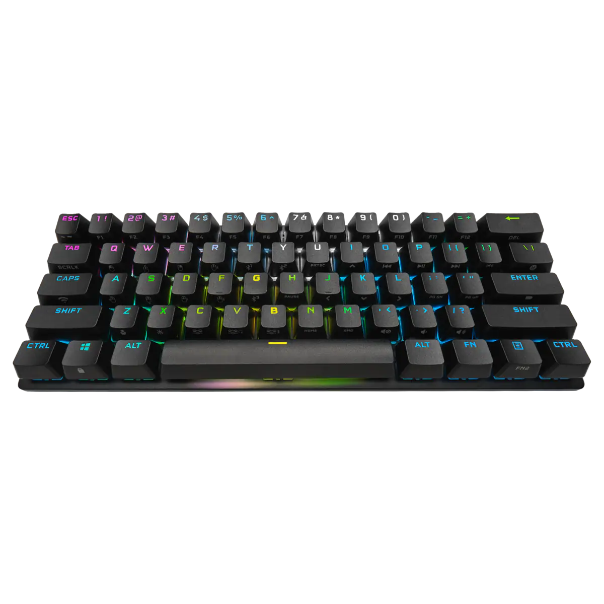 CORSAIR K70 PRO MINI WIRELESS RGB 60% Mechanical Gaming Keyboard, Backlit RGB LED, CHERRY MX SPEED, Black, Black PBT Keycaps