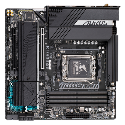 B650M AORUS ELITE AX/AMD AM5/MATX/4x DDR5 up to 192GB/8000MHz/PCIe 4.0 x2/M.2 x2