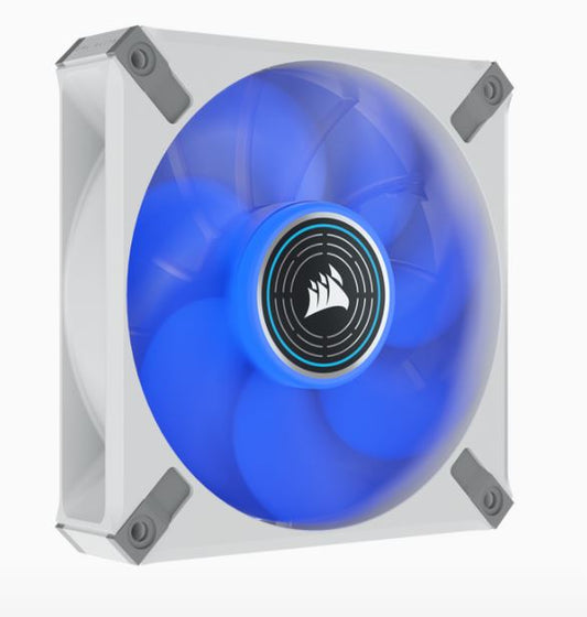 Corsair ML ELITE Series, ML120 LED ELITE WHITE, 120mm Magnetic Levitation Blue LED Fan with AirGuide, Single Pack(LS)