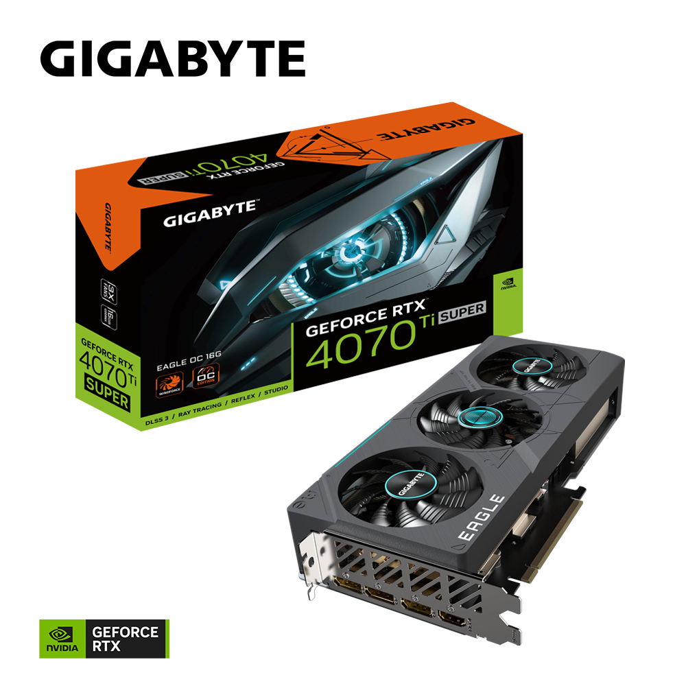 Nvidia GeForce RTX 4070 TI SUPER EAGLE OC 16G GDDR6X 256 bit/2640MHz/PCI-E 4.0/Max Res 7680x4320/3x DP 1.4a & 1x HDMI 2.1a