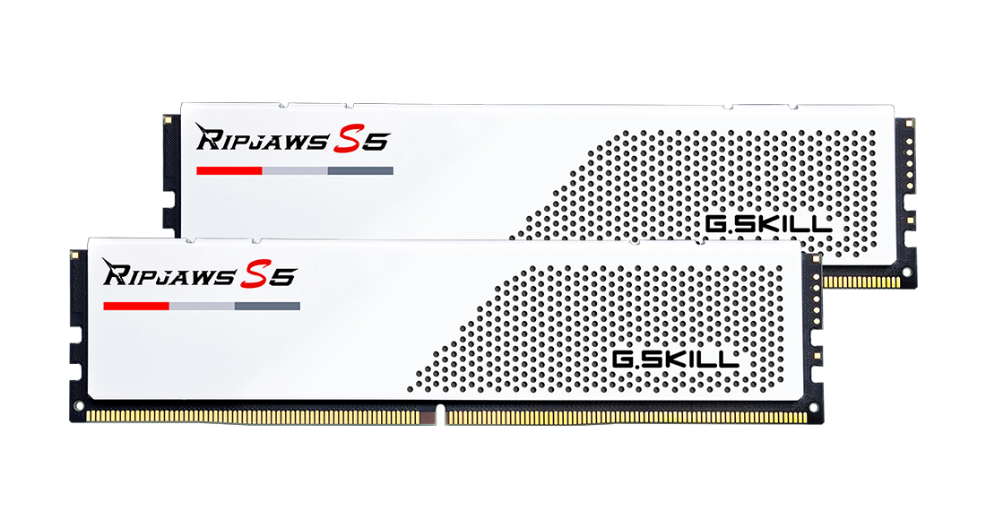 G.SKILL F5-5200J4040A16GX2-RS5W 32GB (2 x 16GB)/ DDR5 5200 MT/s/ Timings 40-40-40-83/ Voltage 1.1V/ Ripjaws S5