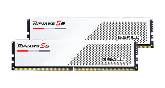 G.SKILL F5-5200J4040A16GX2-RS5W 32GB (2 x 16GB)/ DDR5 5200 MT/s/ Timings 40-40-40-83/ Voltage 1.1V/ Ripjaws S5