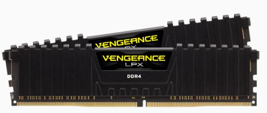 CORSAIR Vengeance LPX DDR4, 3200MHz 16GB 2 x 288 DIMM, Unbuffered, 16-20-20-38, Black Heat spreader, 1.35V, XMP 2.0