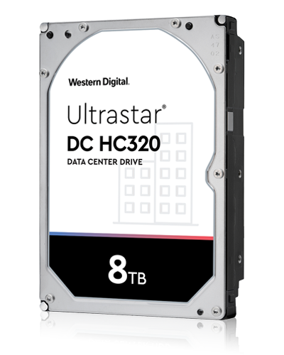 Western Digital WD 8TB Ultrastar DC HC320 Enterprise 3.5" Hard Drive, SATA III, 7200RPM, 256MB Cache, 512e, 5y