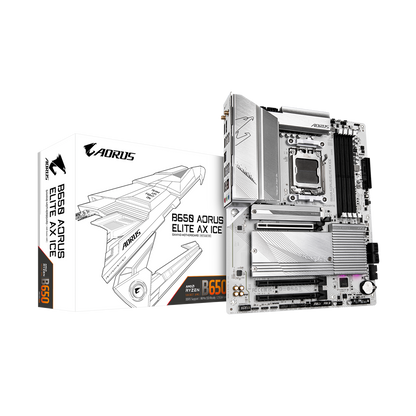 B650 AORUS ELITE AX ICE/AMD AM5/ATX/4x DDR5 up to 192GB/8000MHz/PCIe 4.0 x1 3.0 x1/M.2 x3