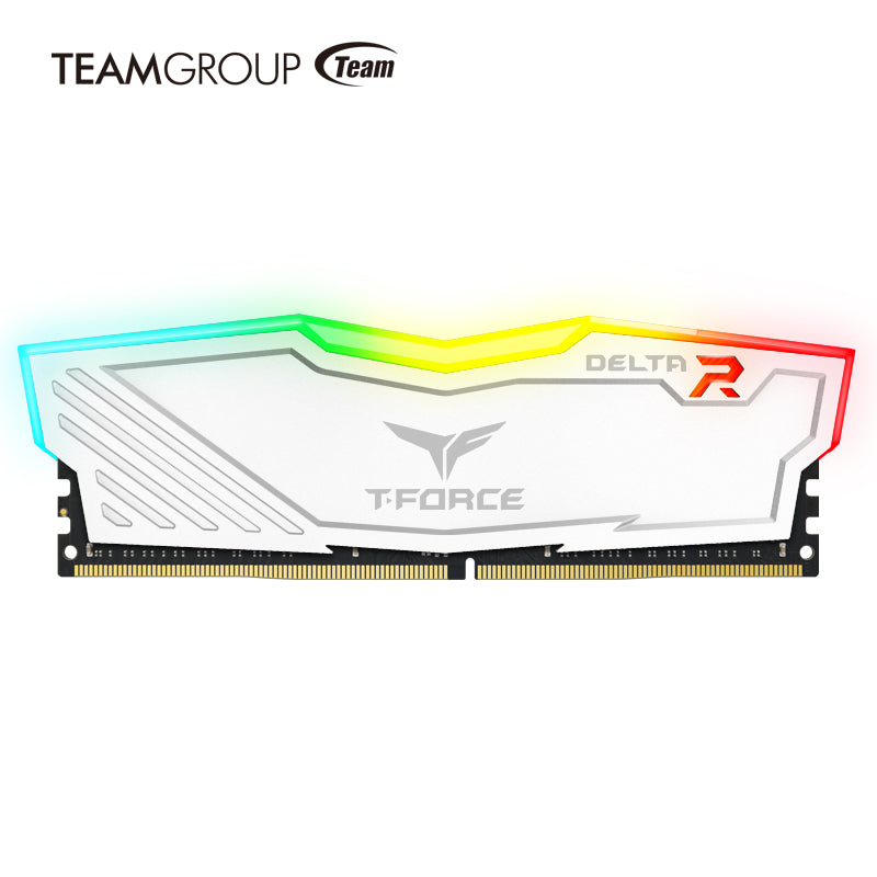 T-Force Delta RGB, White, DDR4, 3200MHz, 16GB Kit(2 x 8GB), U-DIMM, CL16, 1.35V, Limited Lifetime Warranty