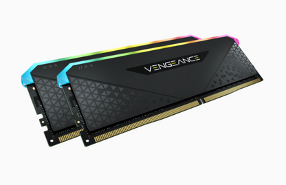 DDR4, 3200MHz 32GB 2x16GB Dimm, Unbuffered, 16-20-20-38, XMP 2.0, Vengeance RGB RS Heatspreader, RGB LED, Black PCB, 1.35V, for AMD Ryzen & Intel XMP