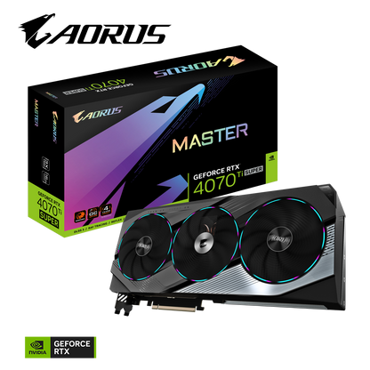 AORUS Nvidia GeForce RTX 4070 Ti SUPER MASTER 16G GDDR6X 256 bit/2670MHz/PCI-E 4.0/Max Res 7680x4320/3x DP 1.4a & 1x HDMI 2.1a