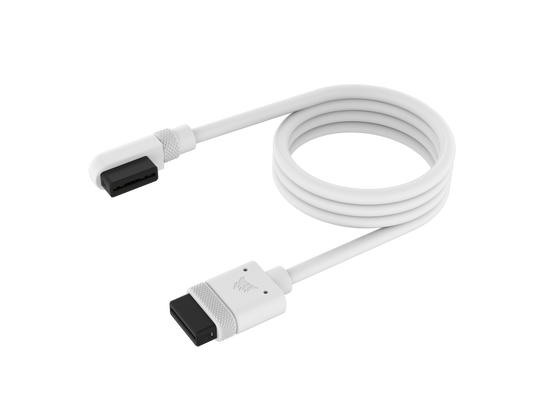 CORSAIR iCUE LINK Cable, 1x 600mm with Straight/Slim 90 degree connectors, White