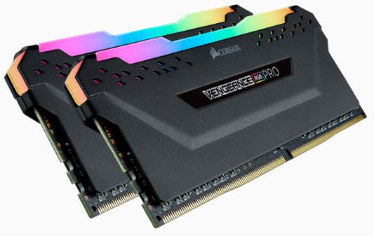 CORSAIR Vengeance RGB PRO  DDR4, 3200MHz 16GB 2x 288 DIMM, Unbuffered, 16-18-18-36, black Heat spreader,1.35V, XMP 2.0,for AMD Ryzen