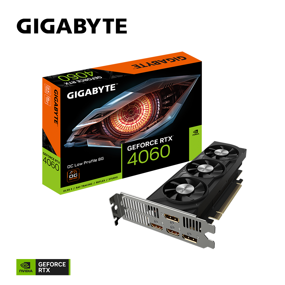 Nvidia GeForce RTX 4060 OC Low Profile 8G GDDR6 128 bit/2475MHz/PCI-E 4.0/Max Res 7680x4320/DisplayPort 1.4ax2 HDMI 2.1ax2