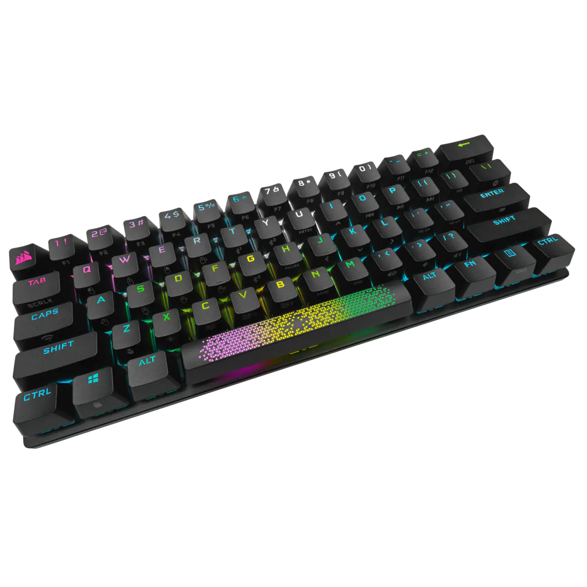 CORSAIR K70 PRO MINI WIRELESS RGB 60% Mechanical Gaming Keyboard, Backlit RGB LED, CHERRY MX SPEED, Black, Black PBT Keycaps